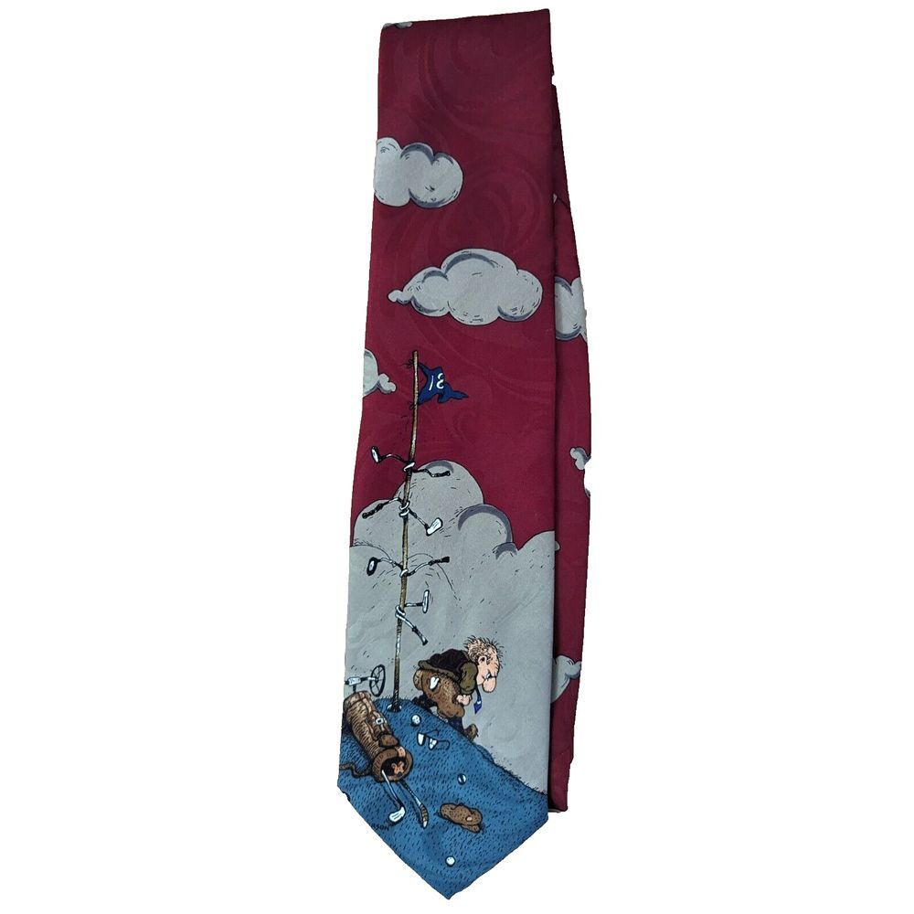 Balancine Hot Cakes Gary‎ Patterson Golf Neck Tie VTG Vintage Graphic Print